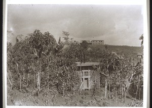 Distant view of the station building in Fumban