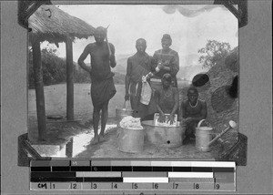 Doing the laundry, Isoko, Tanzania, ca. 1908-1916