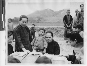 Catechist teaching at Wuzhou, China, 1948