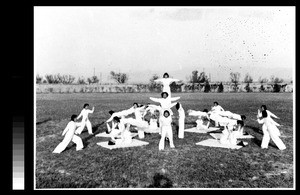 Women students in gymnastics class, Yenching University, Beijing, China, 1941