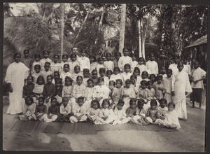 Girls school, with Rev. Renz in the background, Malabar, South India