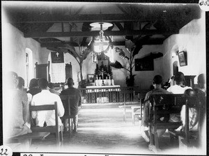 Congregation inside the church, Arusha, Tanzania, ca.1925-1930