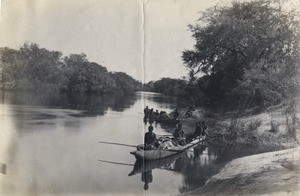 Stop on the Zambezi river, in Northern Rhodesia, Zambia