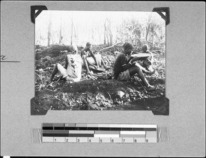 Men sieving gold dust, Nyasa, Tanzania, 1937