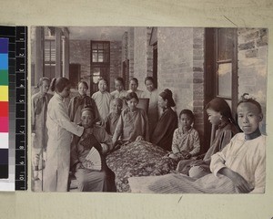 Nurses and patients, L.M.S Women's Hospital, Beijing, China, ca. 1910