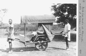 Missionary transport by bush car, Zambia, Africa. ca. 1922