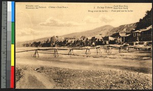 Bamboo bridge at Ts'ing-Tcheou, China, ca.1920-1940