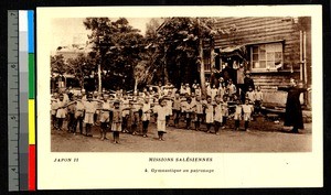 Calesthenics at the mission, Japan, ca.1920-1940