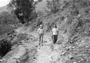 UMN, Namjung, Gorkha District, Nepal. Missionary and Teacher, Tove Madsen and Secretary General