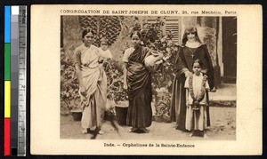 Orphans and a missionary, India, ca.1920-1940