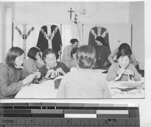 Vestment making at Fushun, China, 1938