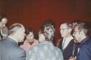 Santal. Conversations at the annual meeting in Bethesda, Copenhagen, 3/9/1977. On the photo: Ol