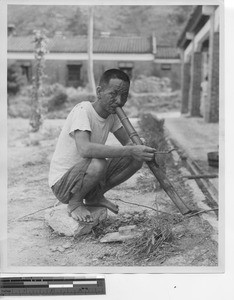 A man at Leprosarium at Jiangmen, China, 1949