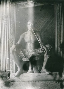 Batongtou chief on his throne, in Cameroon