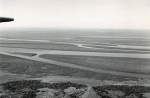 Betsiboka mouth, aerial view, in Madagascar