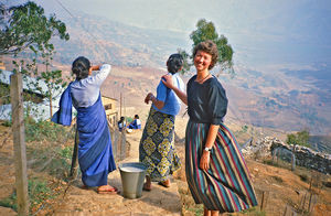 Missionary Elly Søgaard Jensen, sent by Danish Santal Mission to UMN, Nepal, 1985-94. Employed