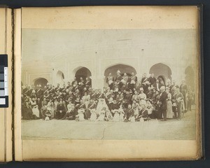 Group portrait of a wedding, Punjab, Pakistan, ca.1900