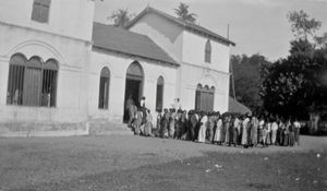 Melpattambakkam Boarding School, Arcot, South India, 1927. The girls assembled for morning pray