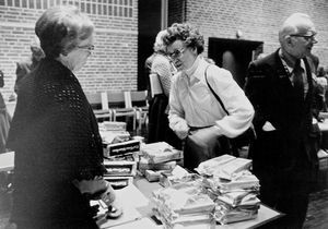 Representatives in 1980: To the left Marie Nielsen, DMS and right Inger Kristensen, Tanzania