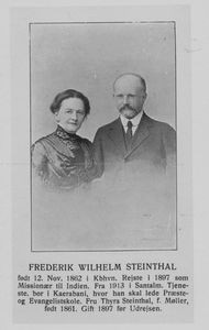 BD in Theology, Rev. Frederik Wilhelm Steinthal (1862-1951), and wife, Thyra Steinthal, born Mø