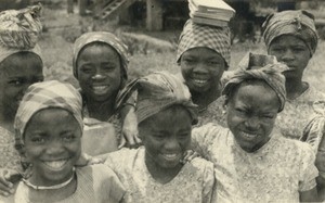 Pupils of the mission school, in Lambarene, Gabon