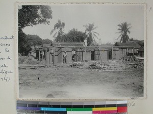 Student housing being built, Bethel, Morondava, Madagascar, 1937