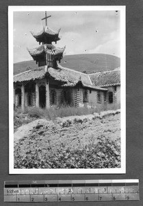 Tibetan church or temple, Tibet, China, ca.1941
