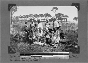 Chief Nzoba with his advisers and wives, Mbozi, Tanzania