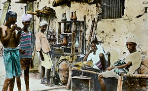 Vandbutik på gaden i Aden ca. 1923