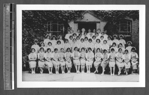 Staff and students of nursing school, Jinan, Shandong, China, ca.1940