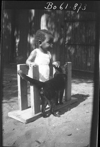 African child and cat, southern Africa