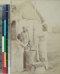 Malagasy women pounding rice, Madagascar