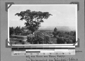 View of the landscape and W. Daepp's house, Rungwe, Tanzania, ca.1929-1930