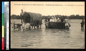 Water crossing, Kumbakonam, India, ca.1920-1940