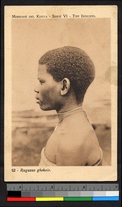 Young man in profile, Kenya, ca.1920-1940