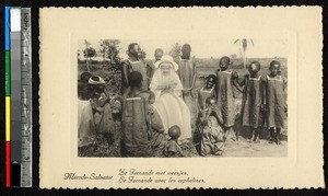 Group of orphans with missionary sister, Kasai, Congo, ca.1920-1940