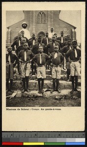 Schoolboys stand at attention, Congo, ca.1920-1940