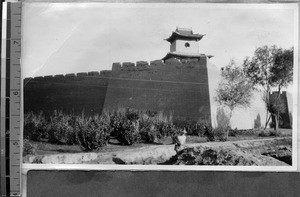 City wall at Wen Shui, Shanxi, China, 1924