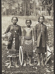 Sea Dayak women in full costume