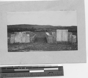 Fr. Taggart's and Sister Gertrude's graves at Yangjiang, China, 1933