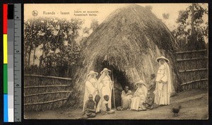 Missionary sisters visiting a family, Rwanda, ca.1920-1940