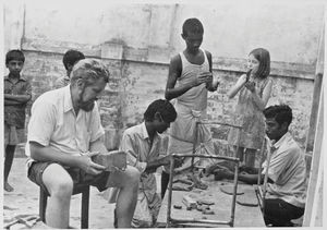 Bangladesh, Saidpur 1974. Anna Ragnhild and Niels Anton Dam working at the refugee activation p