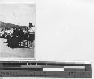 Maryknoll Sisters at a track meet at Andong, China, 1935