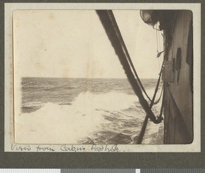 View out the porthole, Atlantic Ocean, 19 May - 25 June 1917