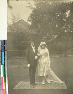 A Malagasy bride and bridegroom, Antsirabe, Madagascar, 1919-08-07