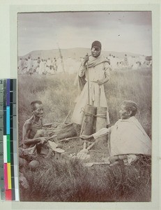 Malagasy blacksmiths working on a market day, Antananarivo, Madagascar, ca.1900