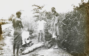 Male Group with Reed Mat, Malawi, ca. 1914-1918