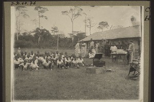 Pupils in Pamu at a Christmas tea-party 1928