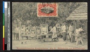 Carpenters in training, Kimbungu, Congo, ca.1920-1940