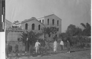 Maryknoll priests in a Mission garden at Yangjiang, China, 1927